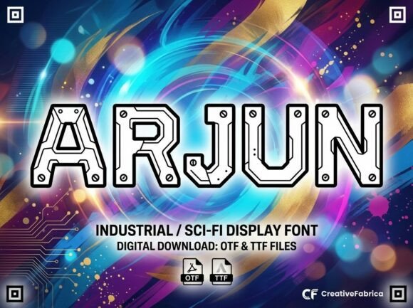 Arjun Typeface: Futuristic Display Fonts for Branding