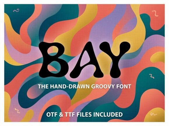 Bay: A Hand-Drawn Groovy Display Font for Editorial Design