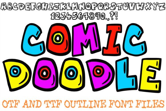 Comic Doodle Font for Handmade Product Labels