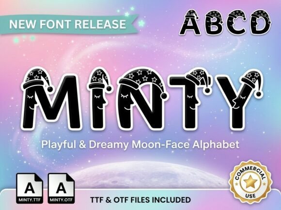 Minty Display Font for Editorial Design