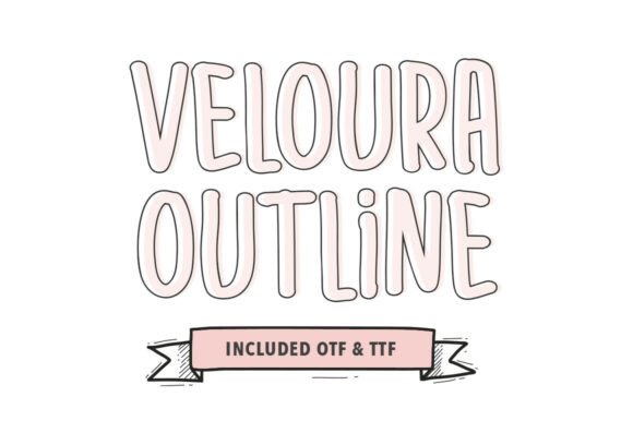 Veloura Outline Typeface for Playful Branding